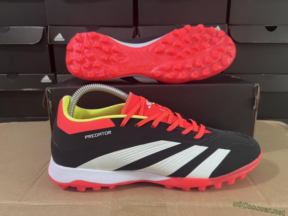 Men's Adidas Predator 24 Elite TF Football Shoes - Black/White/Orange