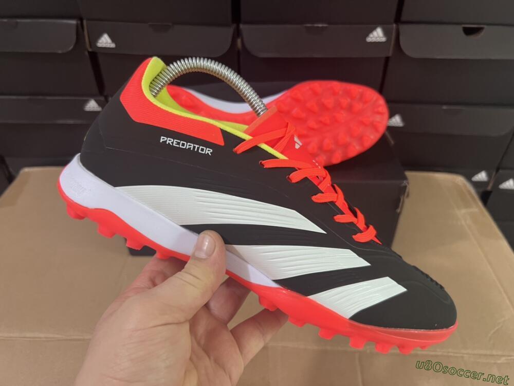Men's Adidas Predator 24 Elite TF Football Shoes - Black/White/Orange