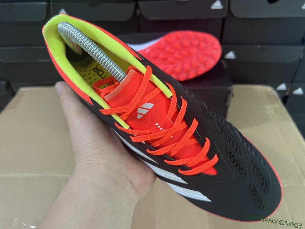 Men's Adidas Predator 24 Elite TF Football Shoes - Black/White/Orange