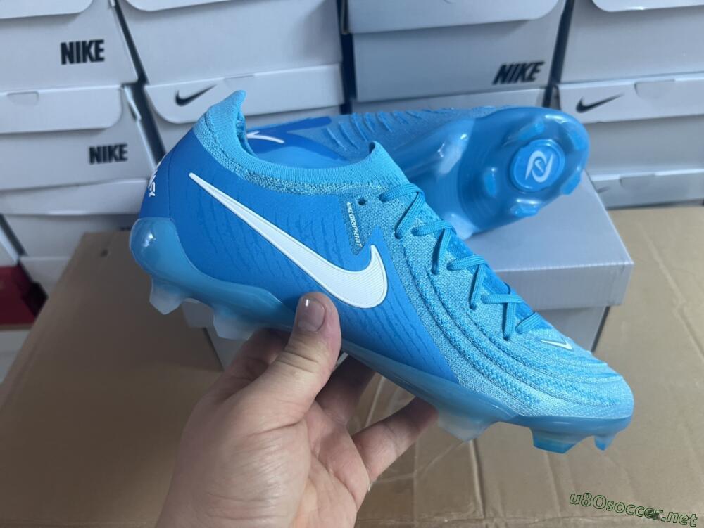 Men's Nike Phantom Luna Elite NU FG Football Boots - Light Blue/White