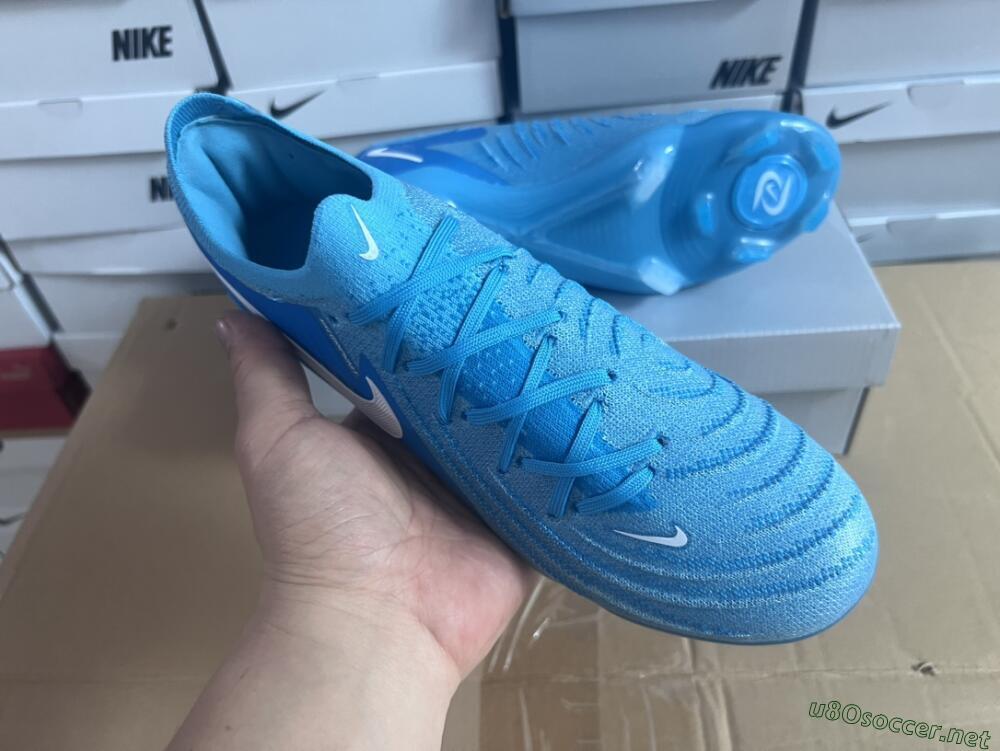 Men's Nike Phantom Luna Elite NU FG Football Boots - Light Blue/White