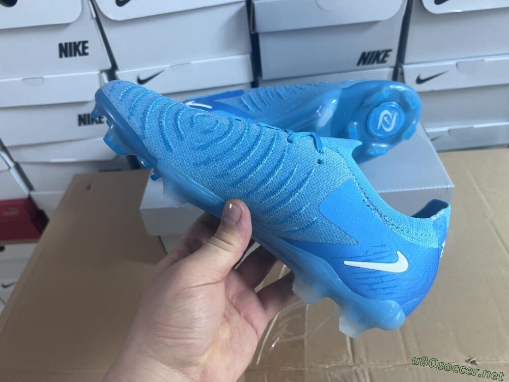 Men's Nike Phantom Luna Elite NU FG Football Boots - Light Blue/White