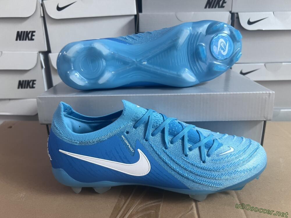 Men's Nike Phantom Luna Elite NU FG Football Boots - Light Blue/White