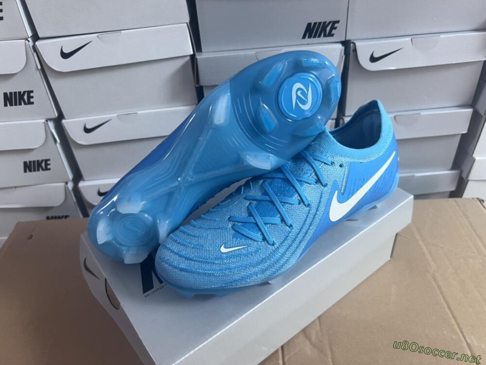 Men's Nike Phantom Luna Elite NU FG Football Boots - Light Blue/White