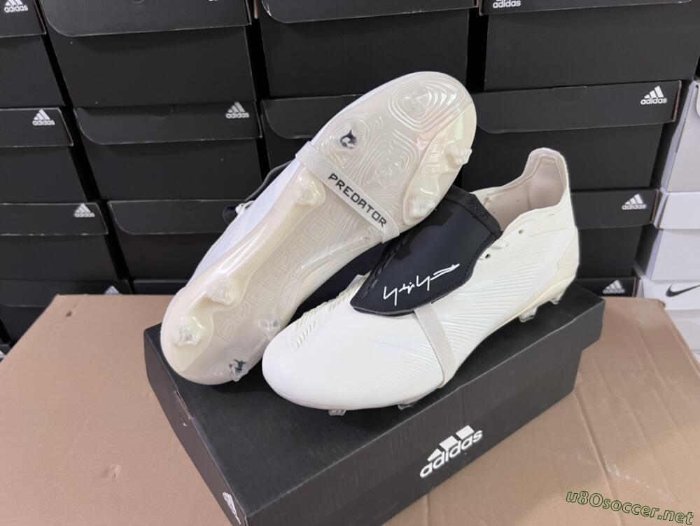 Unisex Adidas Predator Elite Foldover Tongue FG Football Boots - Beige/Black/White