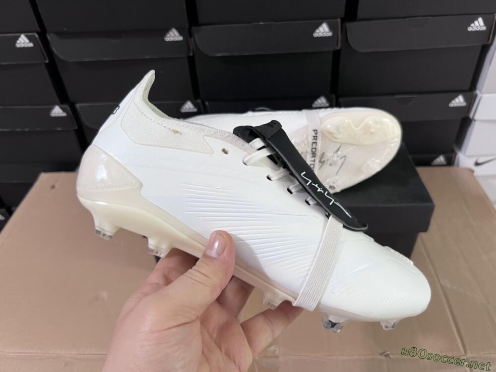 Unisex Adidas Predator Elite Foldover Tongue FG Football Boots - Beige/Black/White