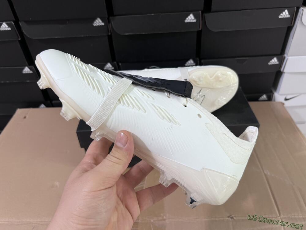 Unisex Adidas Predator Elite Foldover Tongue FG Football Boots - Beige/Black/White