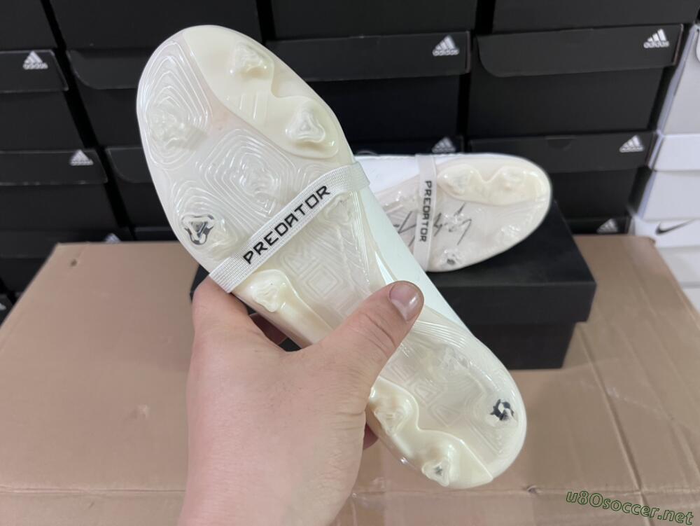 Unisex Adidas Predator Elite Foldover Tongue FG Football Boots - Beige/Black/White