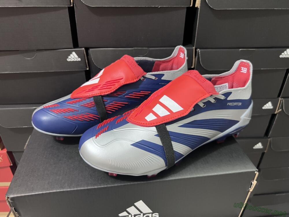 Men's Adidas Predator Elite Foldover Tongue FG Football Boots - Silver/Black/Red