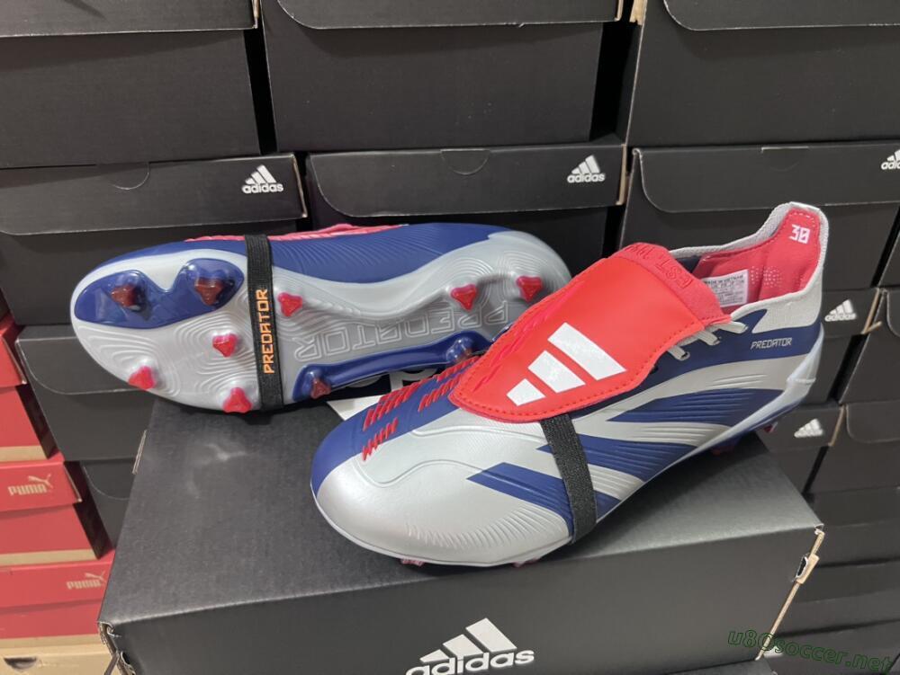 Men's Adidas Predator Elite Foldover Tongue FG Football Boots - Silver/Black/Red
