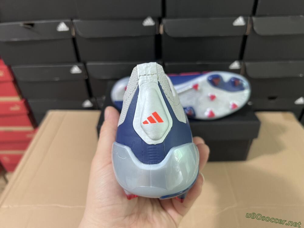Unisex Adidas Predator Accuracy+ Laceless FG Football Boots - Silver/Blue/Red