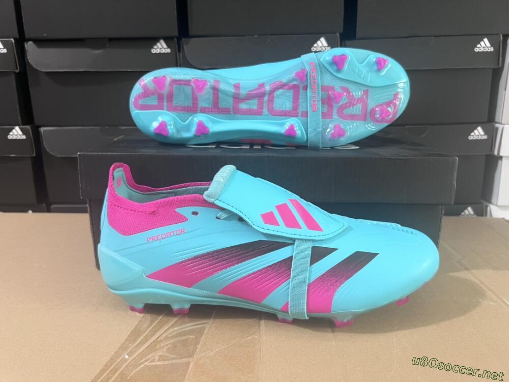 Unisex Adidas Predator Elite Foldover Tongue FG Football Boots - Jade/Red/Pink