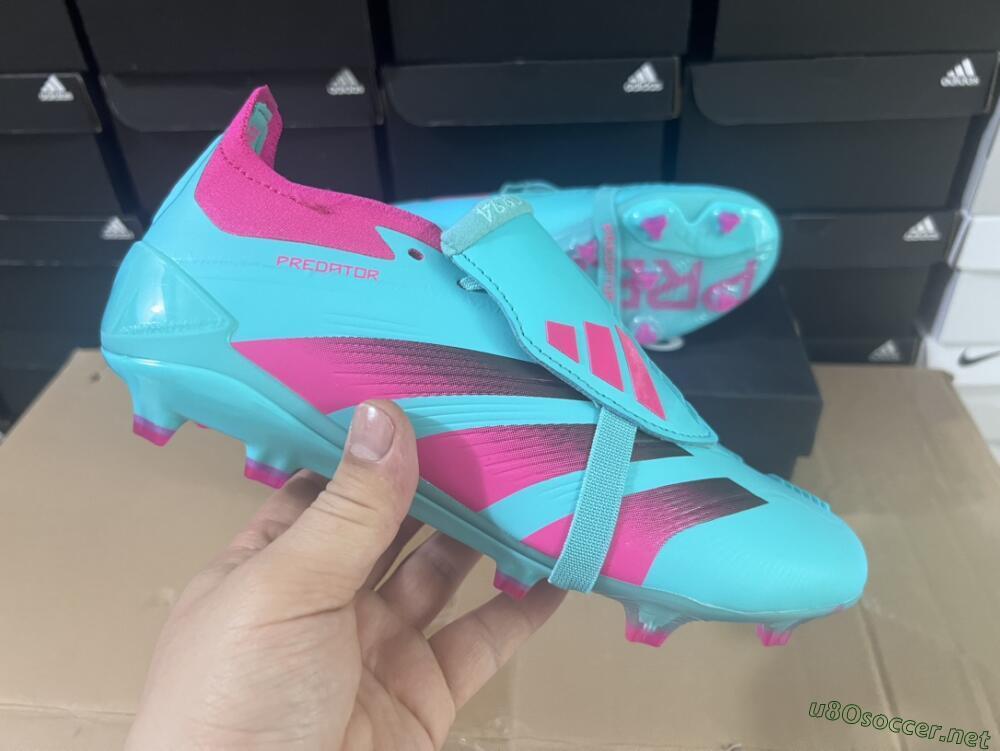 Unisex Adidas Predator Elite Foldover Tongue FG Football Boots - Jade/Red/Pink
