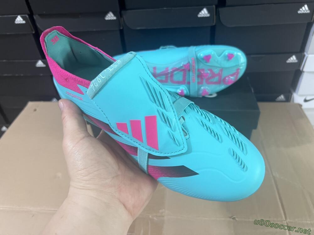 Unisex Adidas Predator Elite Foldover Tongue FG Football Boots - Jade/Red/Pink