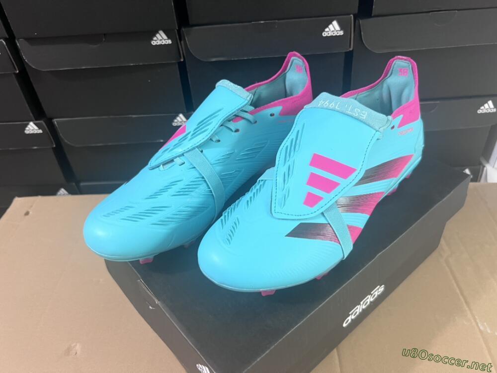Unisex Adidas Predator Elite Foldover Tongue FG Football Boots - Jade/Red/Pink