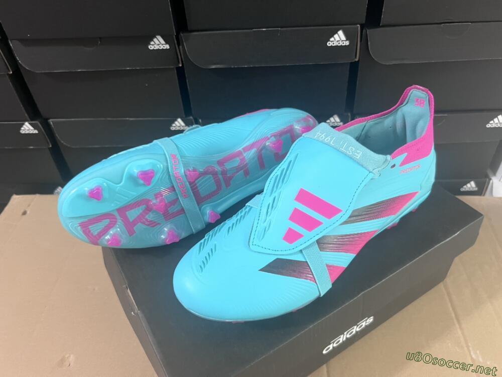 Unisex Adidas Predator Elite Foldover Tongue FG Football Boots - Jade/Red/Pink