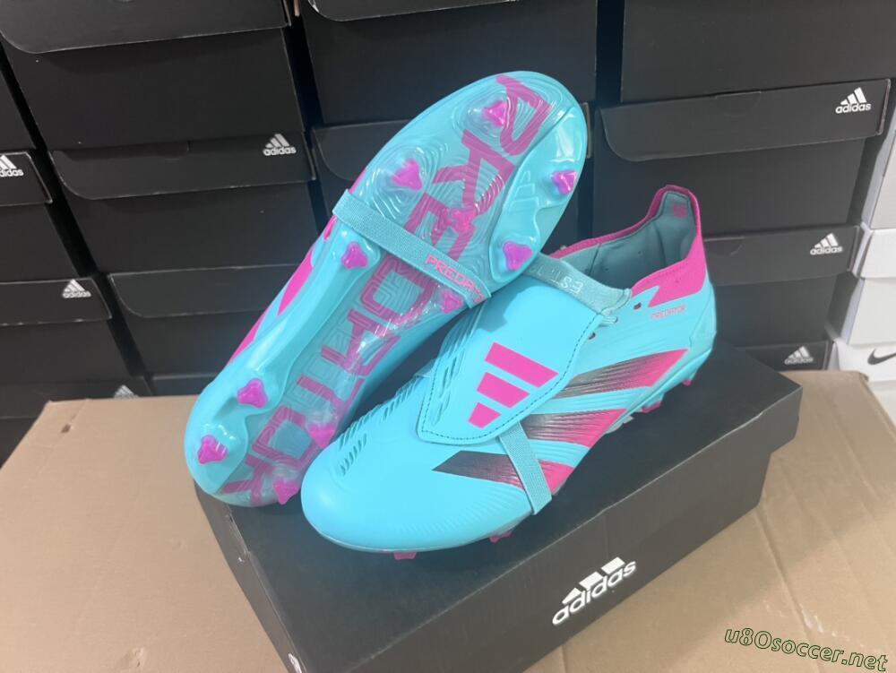 Unisex Adidas Predator Elite Foldover Tongue FG Football Boots - Jade/Red/Pink