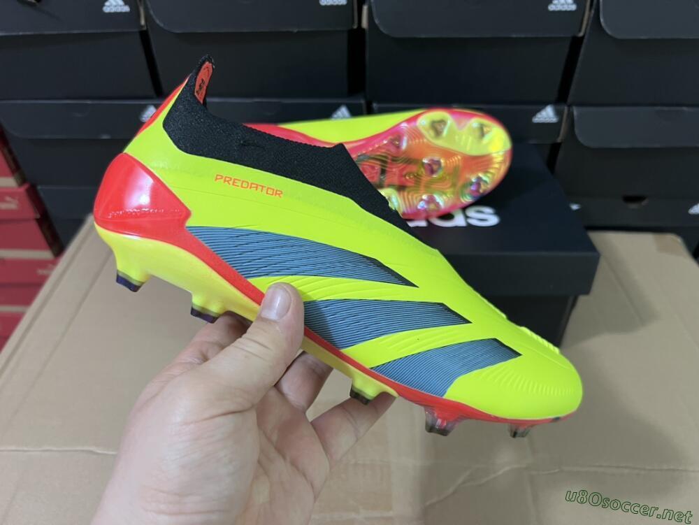 Unisex Adidas Predator Accuracy+ Laceless FG Football Boots - Yellow/Black/Grey