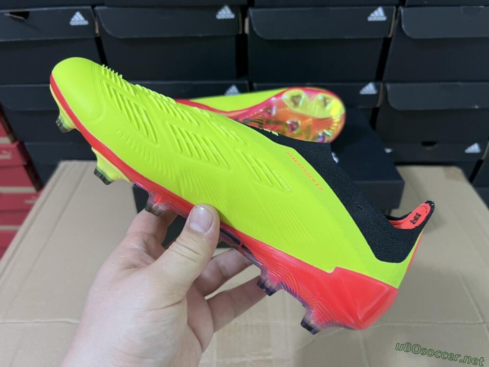 Unisex Adidas Predator Accuracy+ Laceless FG Football Boots - Yellow/Black/Grey