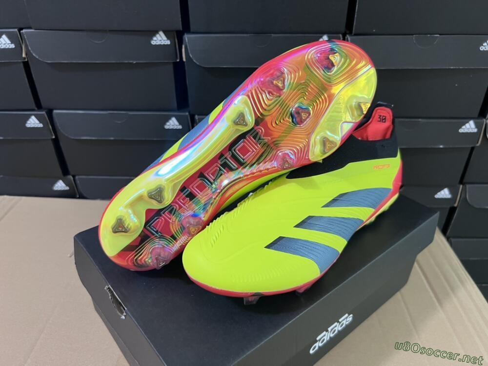 Unisex Adidas Predator Accuracy+ Laceless FG Football Boots - Yellow/Black/Grey