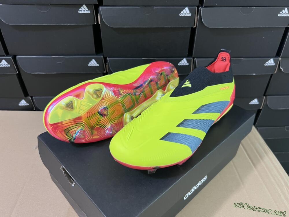 Unisex Adidas Predator Accuracy+ Laceless FG Football Boots - Yellow/Black/Grey