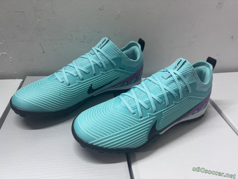 Unisex Nike Air Zoom Mercurial Vapor 15 Pro TF Football Shoes - Jade/Black/Purple