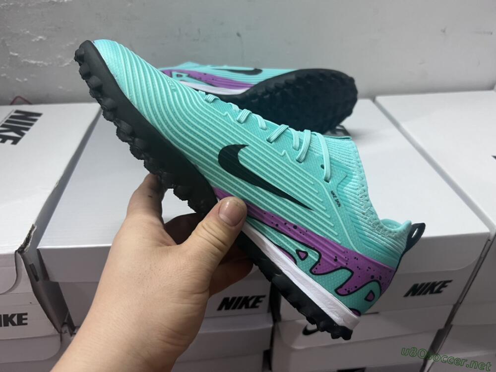 Unisex Nike Air Zoom Mercurial Vapor 15 Pro TF Football Shoes - Jade/Black/Purple