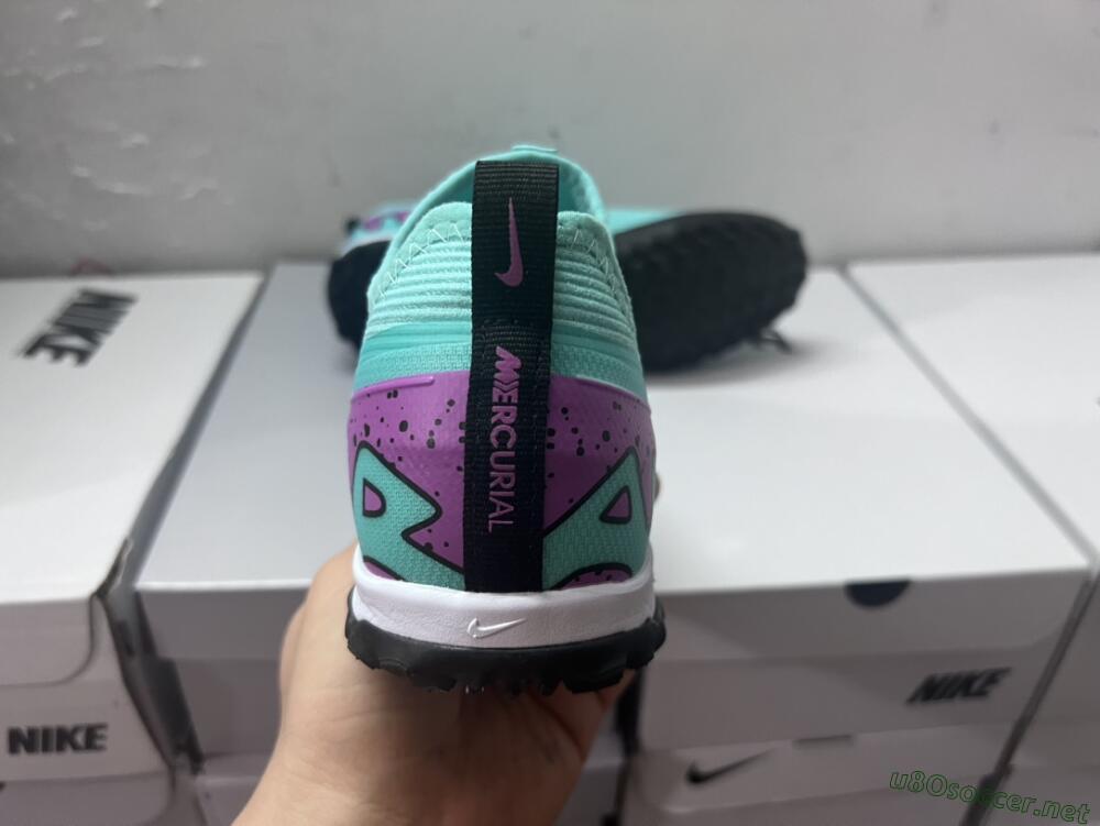 Unisex Nike Air Zoom Mercurial Vapor 15 Pro TF Football Shoes - Jade/Black/Purple