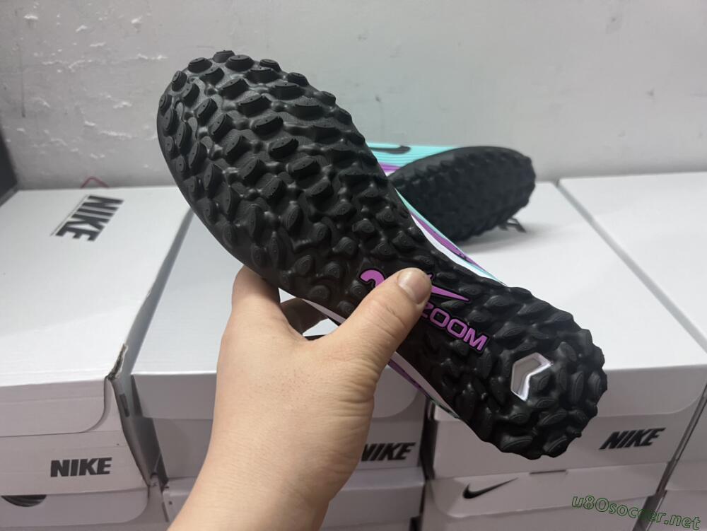 Unisex Nike Air Zoom Mercurial Vapor 15 Pro TF Football Shoes - Jade/Black/Purple