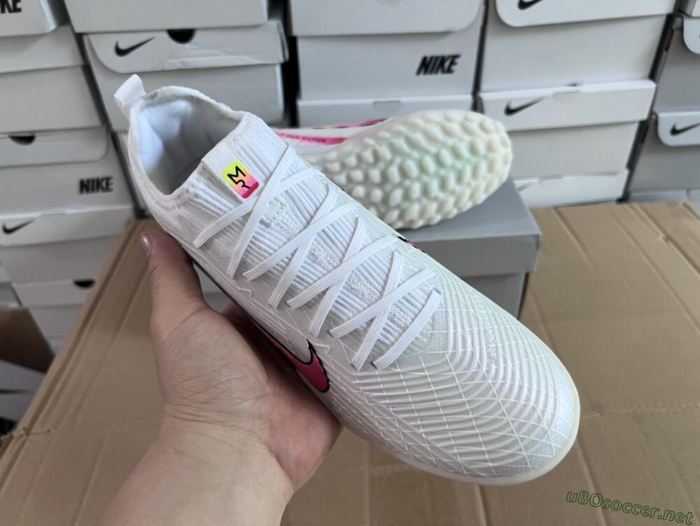Men's Nike Air Zoom Mercurial Vapor 15 Elite TF Football Shoes - White/Black/Pink