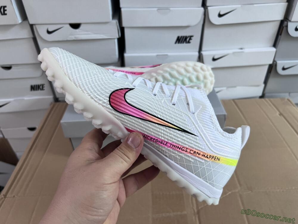 Men's Nike Air Zoom Mercurial Vapor 15 Elite TF Football Shoes - White/Black/Pink