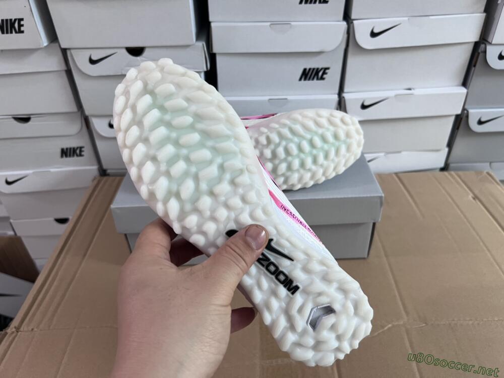 Men's Nike Air Zoom Mercurial Vapor 15 Elite TF Football Shoes - White/Black/Pink