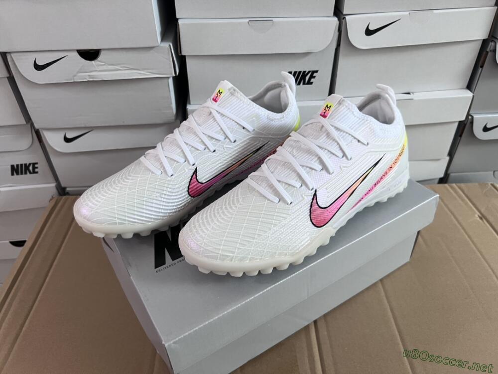 Men's Nike Air Zoom Mercurial Vapor 15 Elite TF Football Shoes - White/Black/Pink