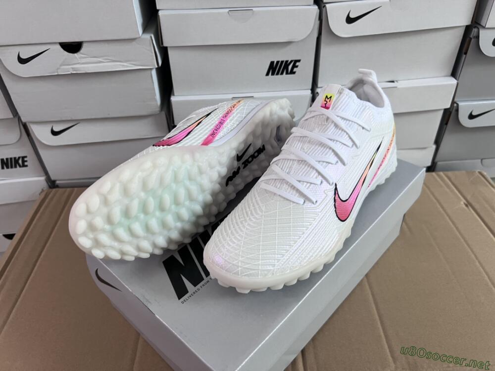 Men's Nike Air Zoom Mercurial Vapor 15 Elite TF Football Shoes - White/Black/Pink
