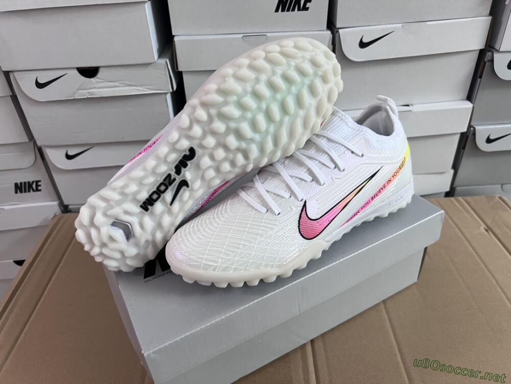 Men's Nike Air Zoom Mercurial Vapor 15 Elite TF Football Shoes - White/Black/Pink