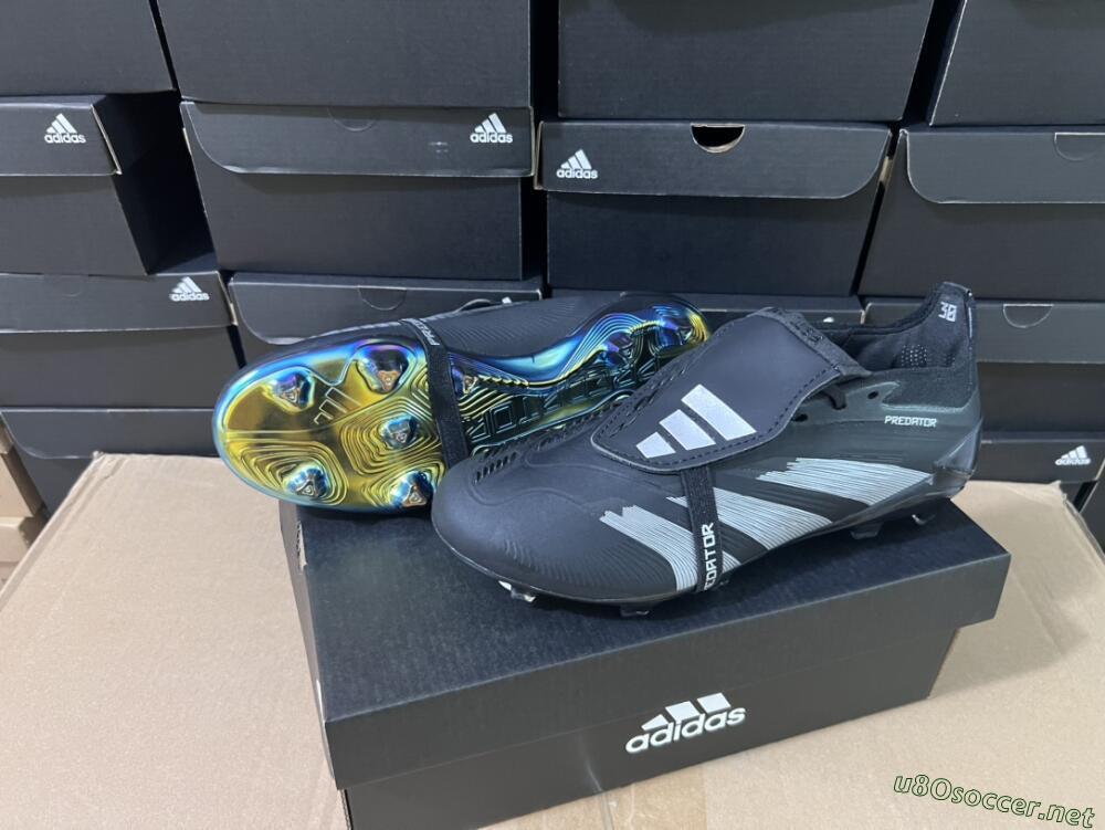 Men's Adidas Predator Elite Foldover Tongue FG Football Boots - Black/Silver/Gold