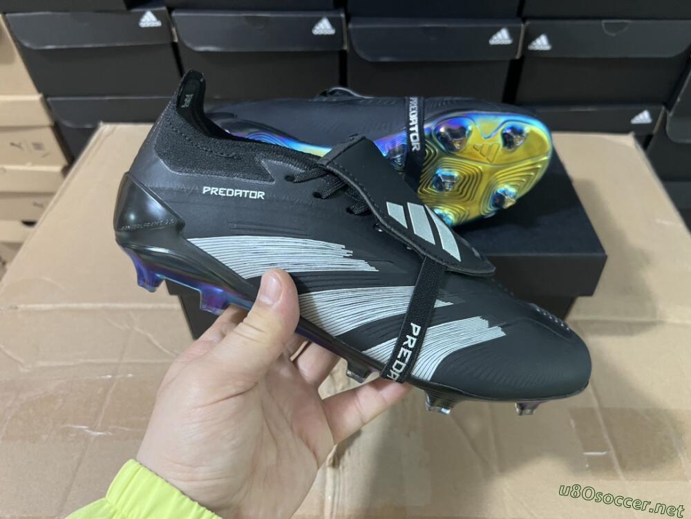 Men's Adidas Predator Elite Foldover Tongue FG Football Boots - Black/Silver/Gold