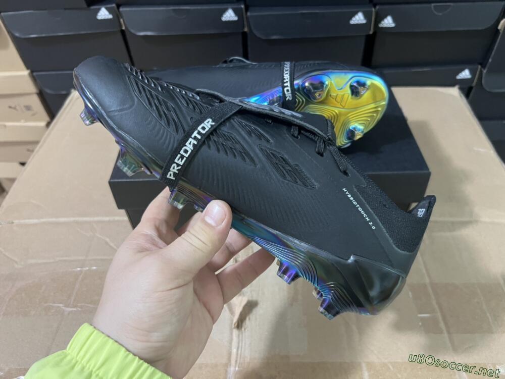 Men's Adidas Predator Elite Foldover Tongue FG Football Boots - Black/Silver/Gold