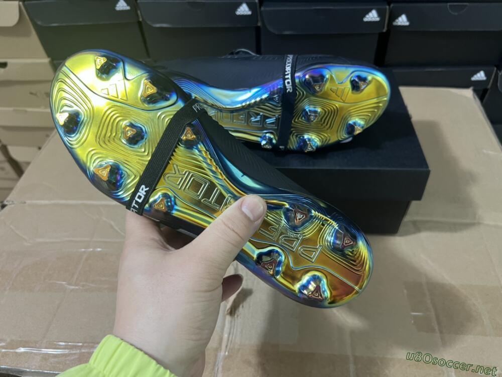 Men's Adidas Predator Elite Foldover Tongue FG Football Boots - Black/Silver/Gold