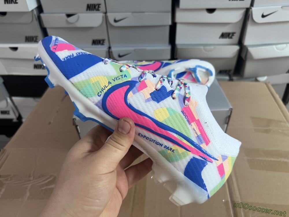 Unisex Nike Air Zoom Mercurial Vapor 15 Elite FG Football Boots - Beige/Blue/Yellow/Pink
