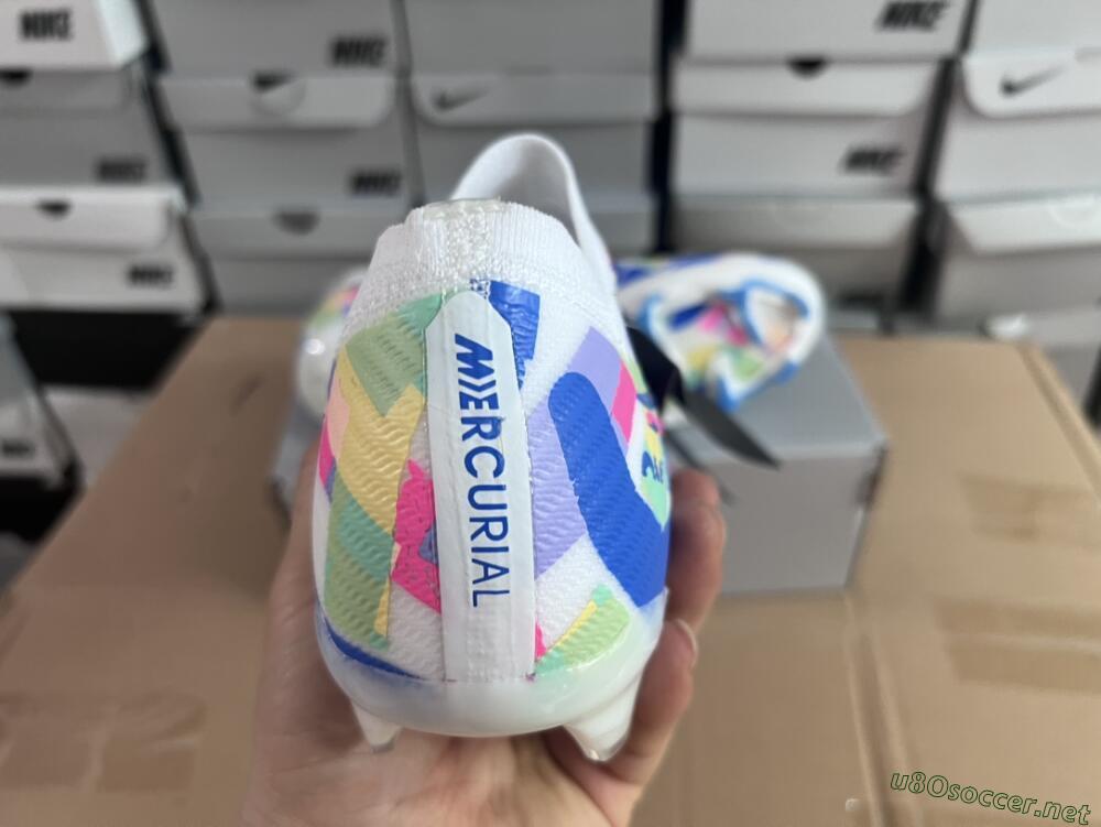 Unisex Nike Air Zoom Mercurial Vapor 15 Elite FG Football Boots - Beige/Blue/Yellow/Pink