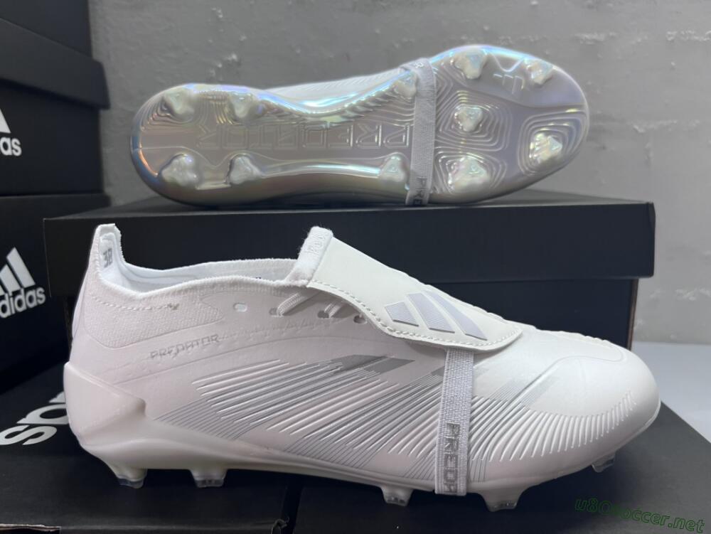 Unisex Adidas Predator Elite Foldover Tongue FG Football Boots - Beige/White/Silver