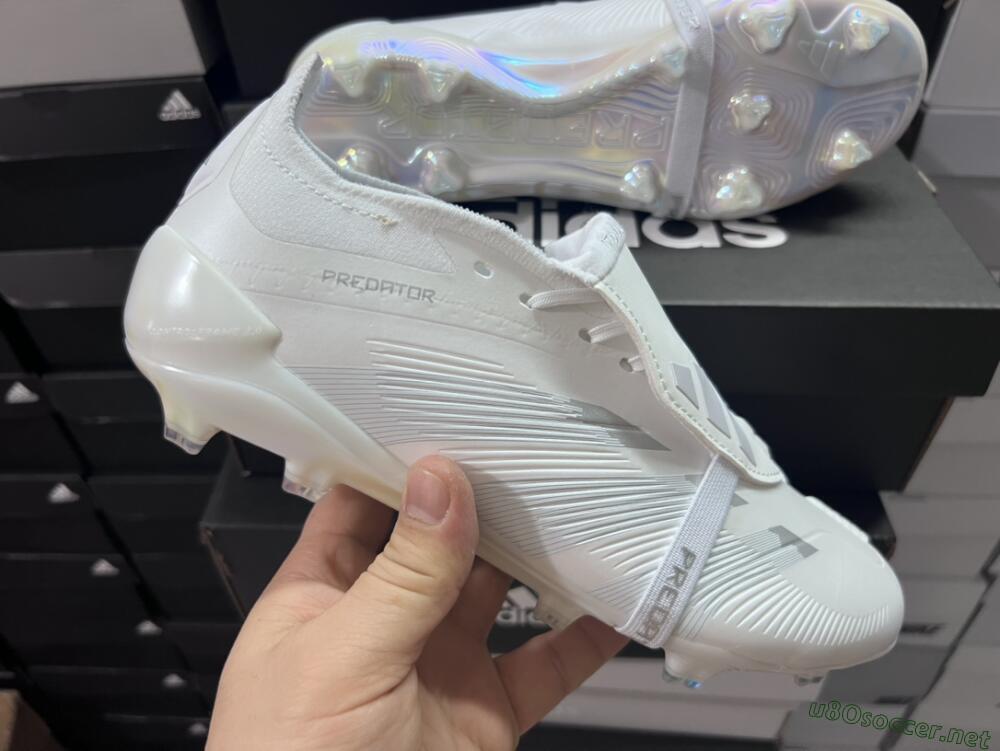 Unisex Adidas Predator Elite Foldover Tongue FG Football Boots - Beige/White/Silver