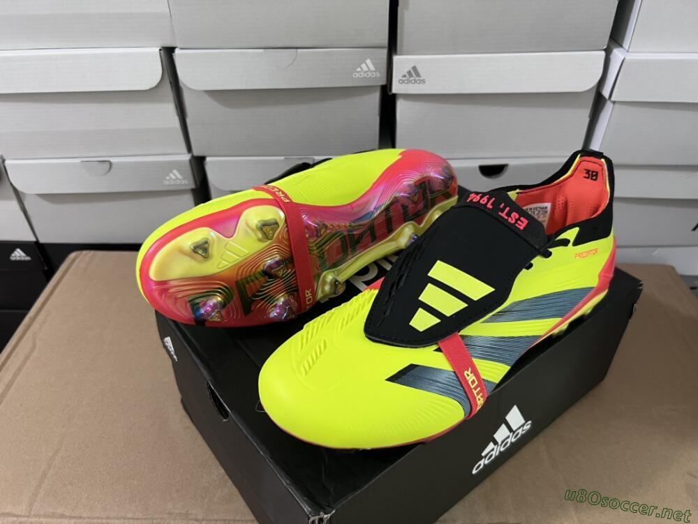 Unisex Adidas Predator Elite Foldover Tongue FG Football Boots - Yellow/Black/Red