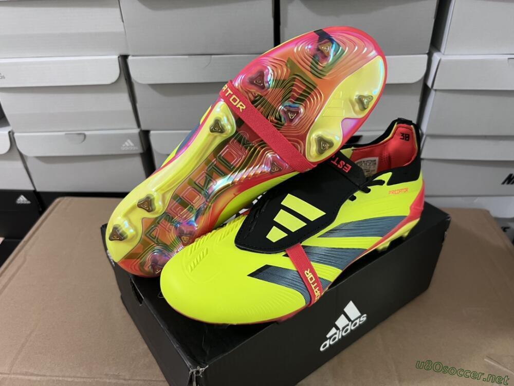 Unisex Adidas Predator Elite Foldover Tongue FG Football Boots - Yellow/Black/Red