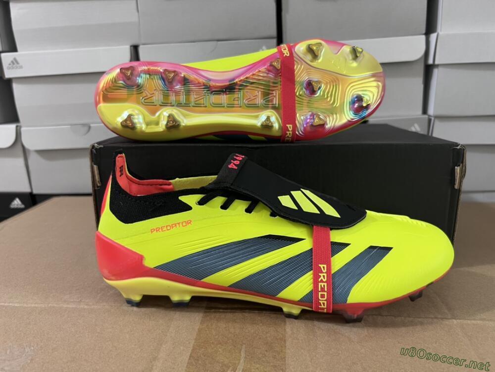 Unisex Adidas Predator Elite Foldover Tongue FG Football Boots - Yellow/Black/Red