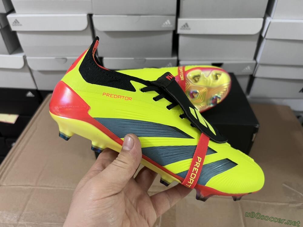 Unisex Adidas Predator Elite Foldover Tongue FG Football Boots - Yellow/Black/Red