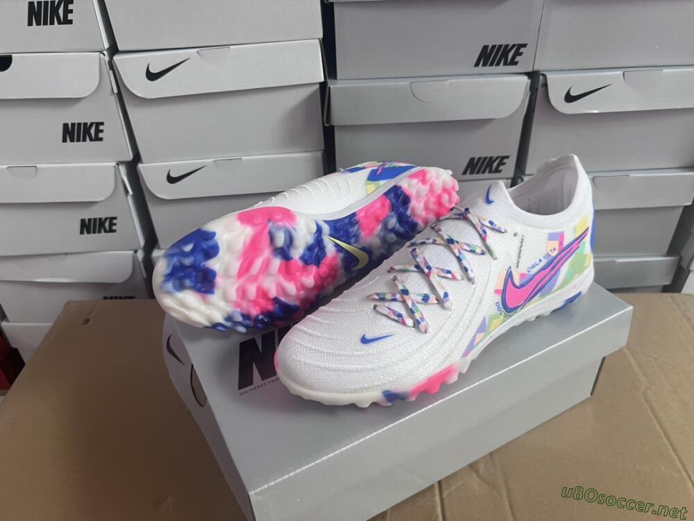 Men's Nike Phantom Luna Elite TF Football Shoes - White/Blue/Pink/Yellow