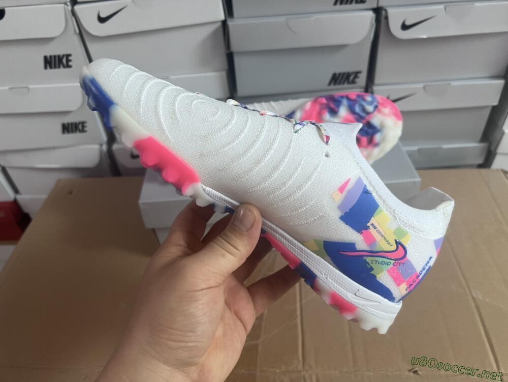 Men's Nike Phantom Luna Elite TF Football Shoes - White/Blue/Pink/Yellow