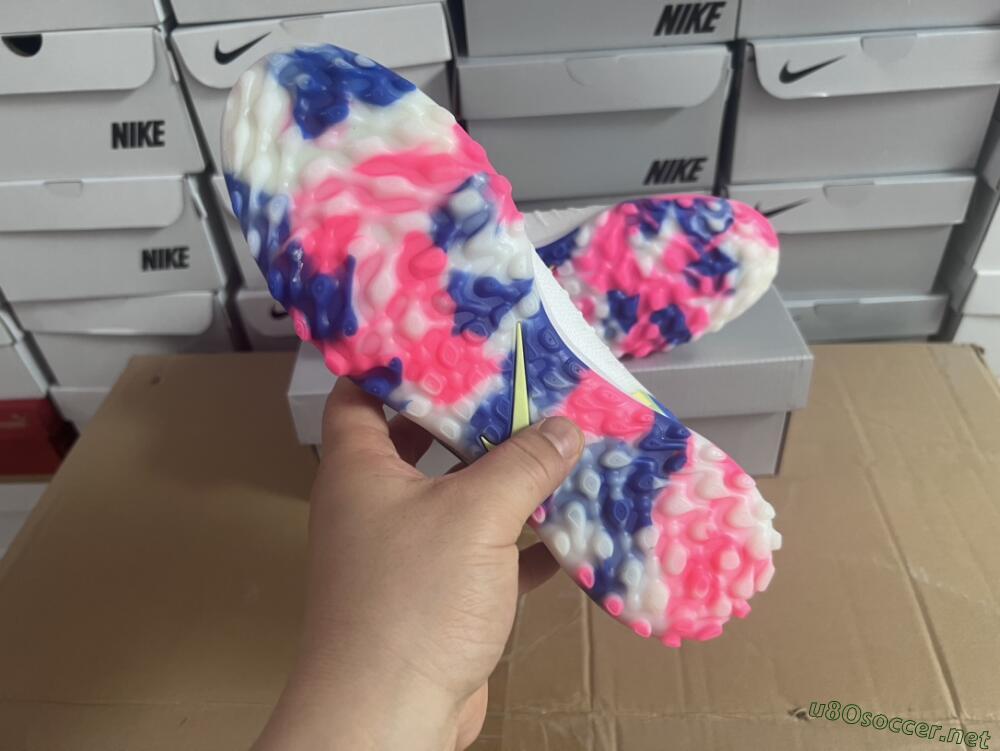 Men's Nike Phantom Luna Elite TF Football Shoes - White/Blue/Pink/Yellow